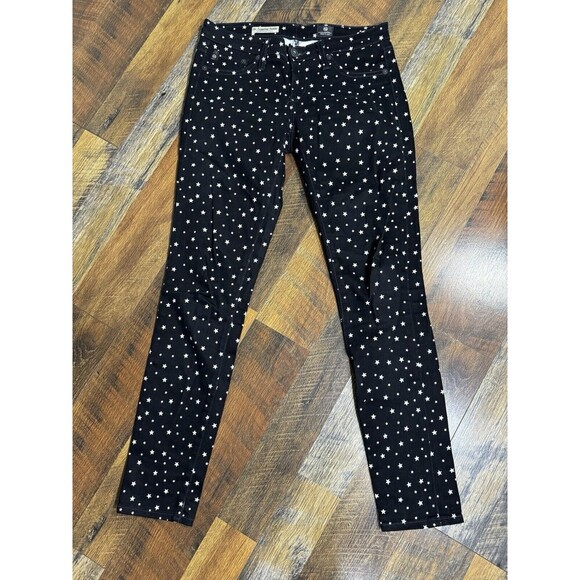 Ag Star Printed Black Pants Straight Leg Size 25R - Picture 1 of 12